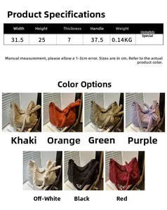 Quilted nylon crescent bag size specifications and colorful collection for women