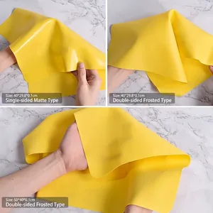 Large yellow silicone mat in matte and frosted textures for DIY resin and desk protection