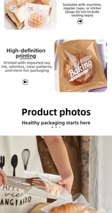 Detail of oil-proof paper bread bag with window and multiple sealing options
