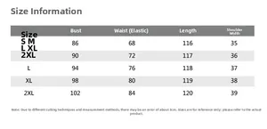 Detailed sizing chart for women's slim fit midi dress with chest and waist measurements