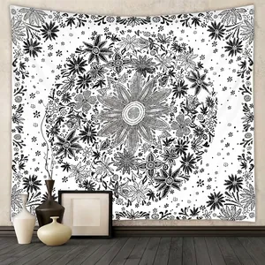 Arazzo Da Parete Poliestere Motivo Mandala Floreale Stile Boho Etnico Tessuto Appeso Per Decorazione Camera Soggiorno