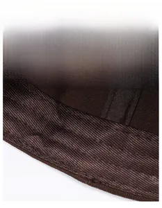 Macro detail of widened moisture-wicking sweatband inside a brown baseball cap