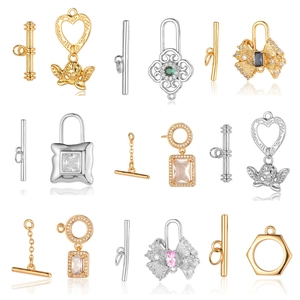 Assortiment de fermoirs à bascule en zircone dorés et argentés pour la création de bijoux