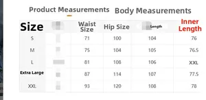 Guide des tailles avec mesures de taille et hanches pour jean droit à taille haute