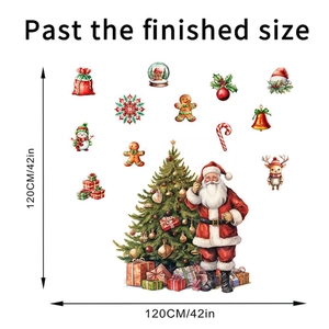 Detailed Christmas wall stickers set with Santa, reindeer and tree measuring 120cm