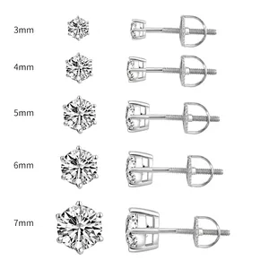 Size chart of copper zircon studs from 3mm to 7mm with front and side profile views