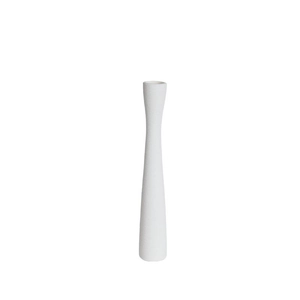 Vaso moderno in ceramica bianca spazzolata con collo alto e sottile e trama a spirale