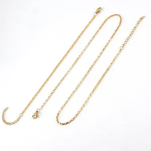 Box Chain Necklace And Bracelet 18K Gold Plated Stainless Steel Adjustable Fine Jewelry For Women DIY Finished Chain