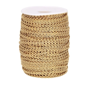 Golden stainless steel heart chain 4mm double-layer roll for DIY jewelry making