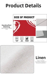 Close-up of heart print linen placemat showing reinforced stitching and fabric texture