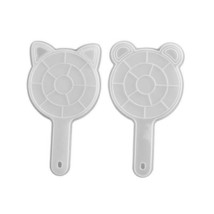 DIY silicone molds for bear and cat ear handheld mirrors, translucent resin casting tools
