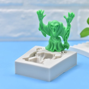 Halloween Grim Reaper silicone mold for DIY candles and soap making with spooky ghost design
