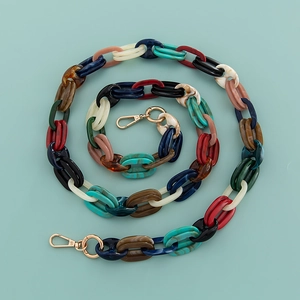 Acryl Tassenketting Riem Kleurrijke Legering Gesp DIY Vervanging Schoudertas Marmer Textuur Mode Vrouwen