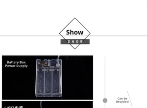 Detailed 3 AA battery box component in transparent plastic for LED copper wire lights