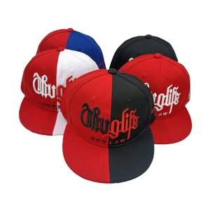Casquette De Baseball À Bord Plat Polyester Coton Thug Life Outlaw Broderie Hip Hop Streetwear Protection Solaire Snapback