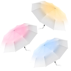 24-rib automatic 3-fold umbrella with gradient colors and black sun-protection coating