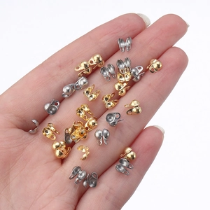 Detailed macro shot of gold and silver stainless steel clasp connectors for DIY jewelry making