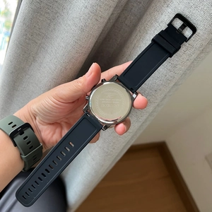 Detail of DOUKOU watch with stainless steel back and water resistant engraving