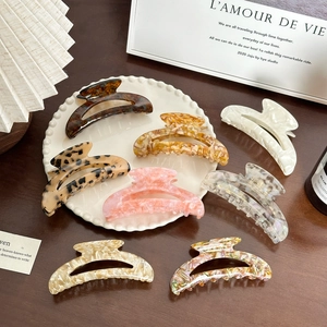Large Hair Claw Clips Acetate Shark Clip Tortoiseshell Marble Pattern Retro Korean Style Women Hair Accessories