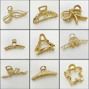 Elegant Alloy Hair Claw Clips Metal Shark Clip Hollow Bow Knot Flower Geometric Hair Accessories For Women
