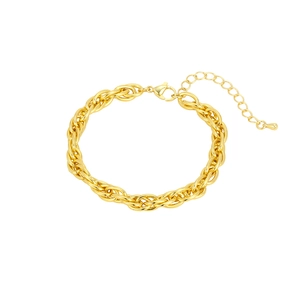 Bracciale multistrato minimalista a catena d'oro spessa con chiusura a moschettone regolabile
