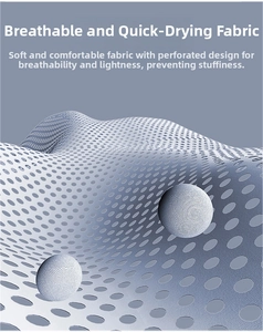 Detailed view of light blue quick-dry breathable fabric with precision laser cut holes