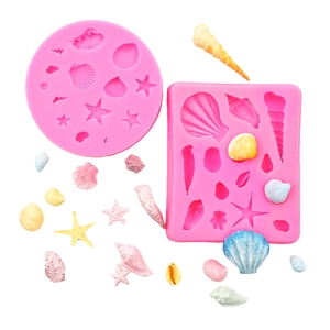 Stampi in silicone rosa tema oceano con stelle marine e conchiglie per decorazioni