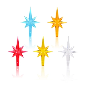 Colorful translucent plastic star bulb covers for ceramic Christmas tree decorations