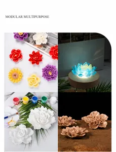 Macro view of flower mold versatility for candles, epoxy resin, gypsum and chocolate DIY