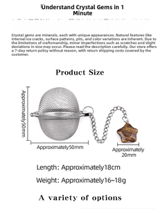 Detailed view of stainless steel tea infuser with star-shaped tiger eye stone pendant
