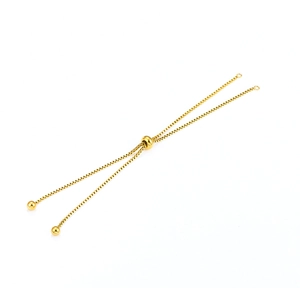 Adjustable golden stainless steel box chain bracelet for DIY jewelry making results