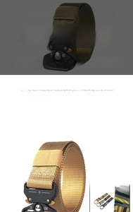 Detail of tactical cobra buckle with 12kN/24kN load capacity marking on nylon belt