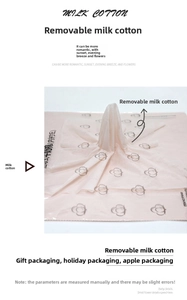 Detail view of pull-out milk cotton lining paper with floral patterns for gift packaging