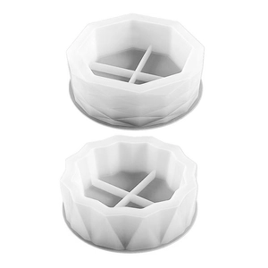 Detail of translucent geometric silicone molds for DIY resin and gypsum storage boxes