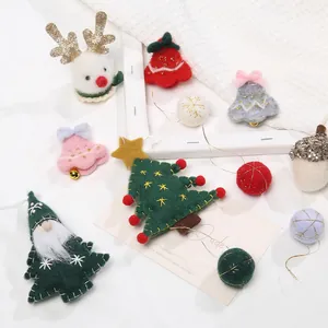 Christmas Felt Ornaments Handmade Wool Needlework Snowman Elk Gnomes Hanging Decorations Festive DIY Craft Xmas Decor