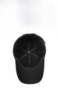 Detailed inner view of winter wool baseball cap with foldable ear flaps and fleece lining