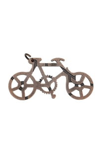 Vue détaillée d'un cadenas de vélo rétro en bronze métallique avec lettrage BIKE