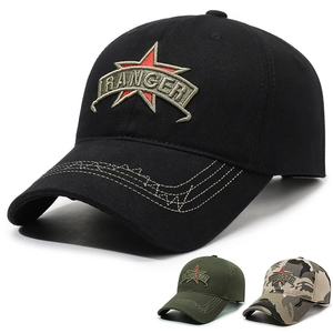 Cotton Baseball Cap Ranger Red Star Embroidery Tactical Military Style Outdoor Sports Sun Hat Adjustable For Men Women