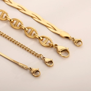 Vintage multi-layer gold titanium steel necklace featuring butterfly coin charms in a stackable style