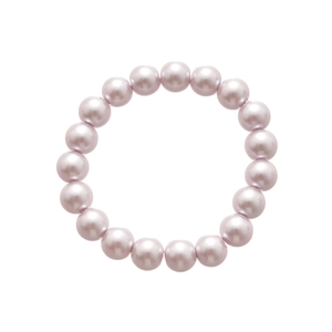 Elegant mauve pearl beaded necklace with soft purple luster on a clean white background
