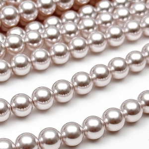 Lustrous round light pink pearl beads for DIY jewelry making and necklaces