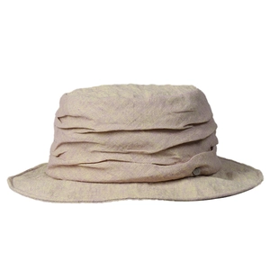Unisex distressed linen bucket hat for outdoor sun protection and hiking fashion