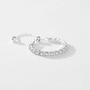 Adjustable S925 sterling silver ring featuring sparkling cubic zirconia pave setting