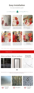 Instructional guide for white static Christmas window stickers installation and usage