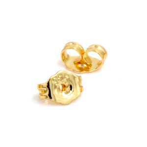 Pair of thick 18K gold-plated 925 silver butterfly earring backs with stamped hallmark