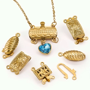 Golden multi-strand stainless steel clasp connectors for DIY jewelry making