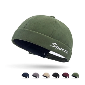 Retro Cotton Brimless Docker Hat Adjustable Metal Buckle Sports Embroidery Streetwear Hip Hop Miki Hat For Men Women