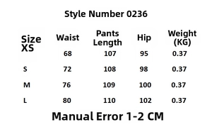 Tableau des tailles détaillé pour pantalons droits décontractés avec mesures de taille