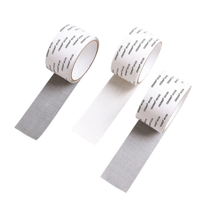 Adhesive window screen repair tape in white and grey mesh rolls for fixing damaged net