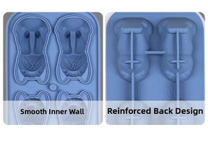 Silicone mold featuring smooth inner walls and reinforced ribs with BPA free material